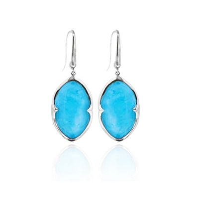 Sterling silver bisous earrings with turquoise